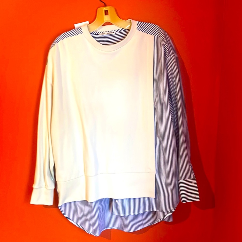 Zara NWT combination sweatshirt Sz M